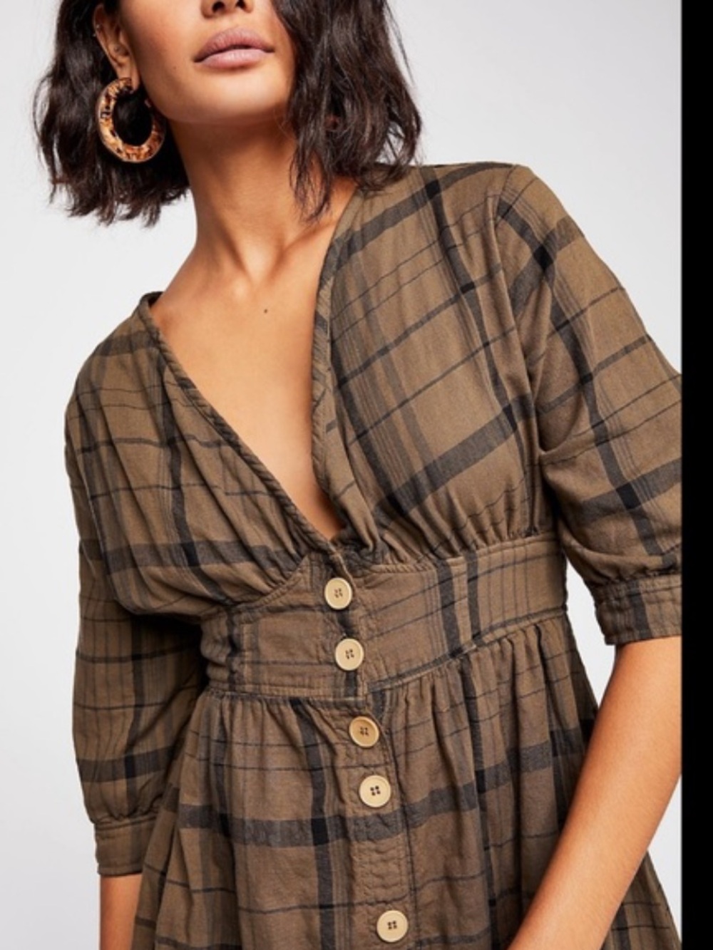 Free People Shades Plaid Dress - Picture 2 of 7